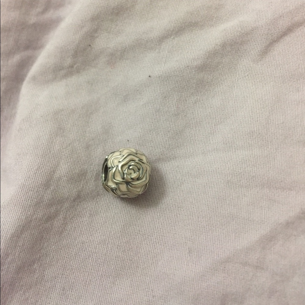 Authentic Pandora Rose Garden clip, pink enamel