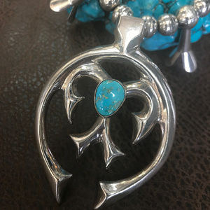 Sterling Silver and Turquoise Squash Blossom