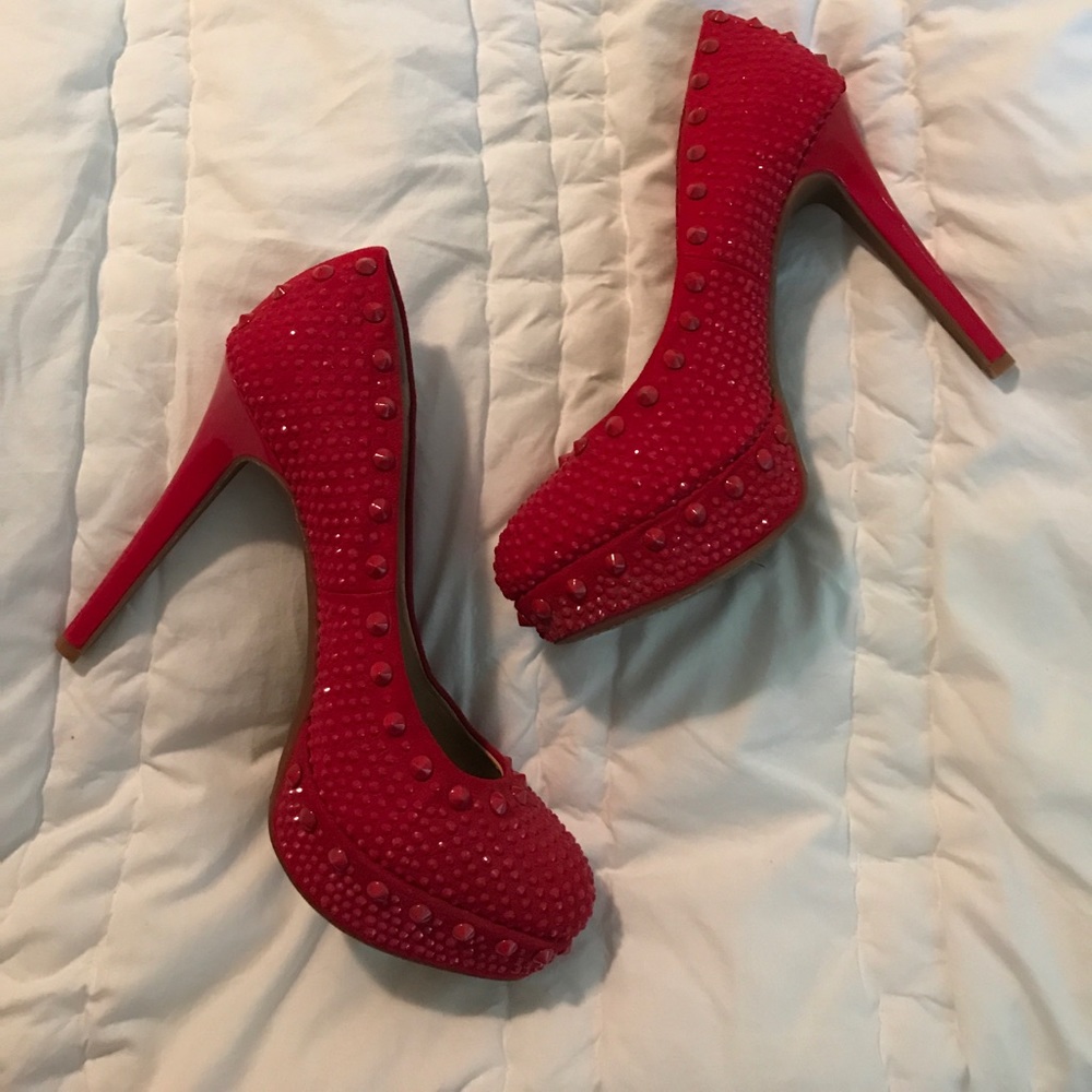 Gianni Bini Red Studded Pumps