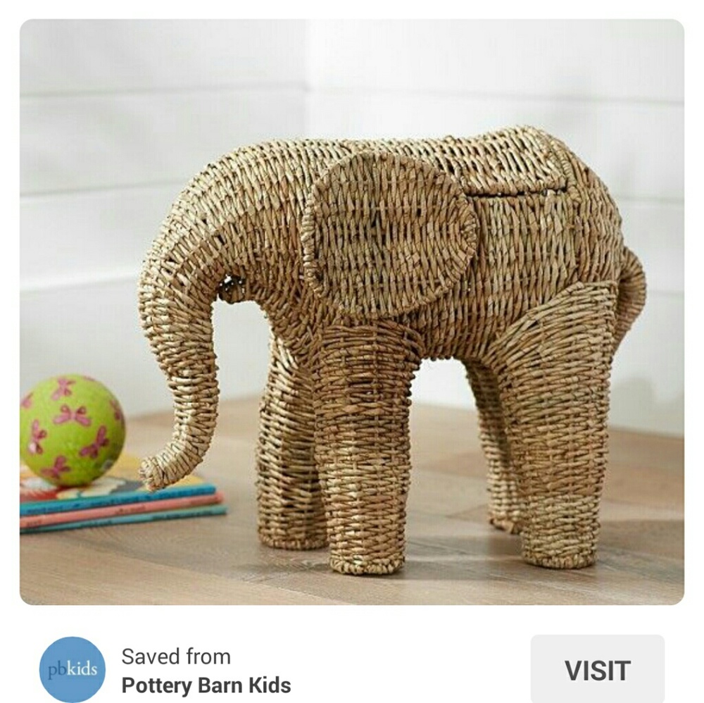 Pottery Barn Kids Wicker Elephant Storage