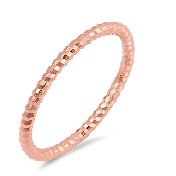 Solid Sterling Silver Thin Cut Stackable Band - Picture 2 of 3