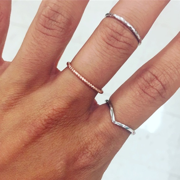 Solid Sterling Silver Thin Cut Stackable Band - Picture 3 of 3