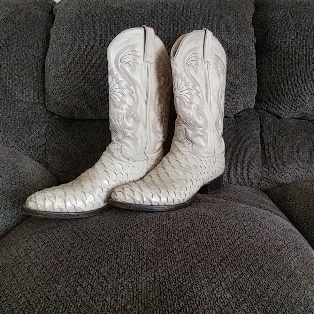 DAN POST Snakeskin Leather Cowboy Boots Size 12D U