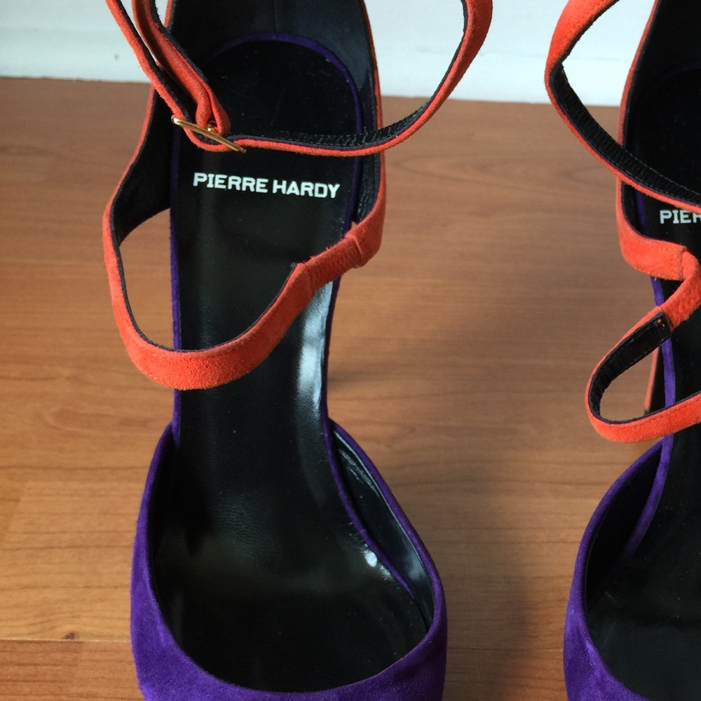 New Pierre Hardy Purple Peach suede shoes - Picture 2 of 7
