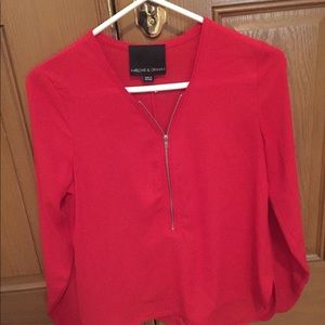 Harlowe & Graham red polyester shirt