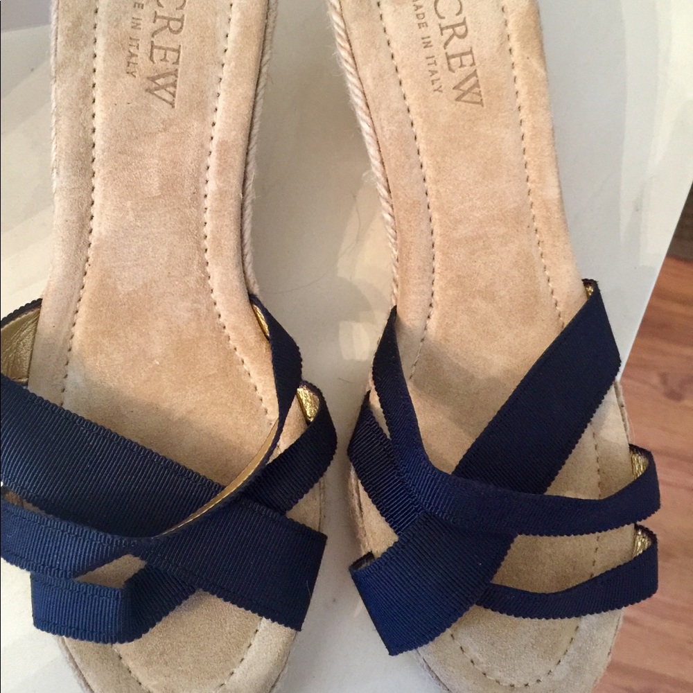 J. Crew slip on wedge navy