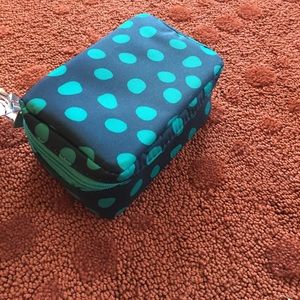 Dark and light blue jewelry bag