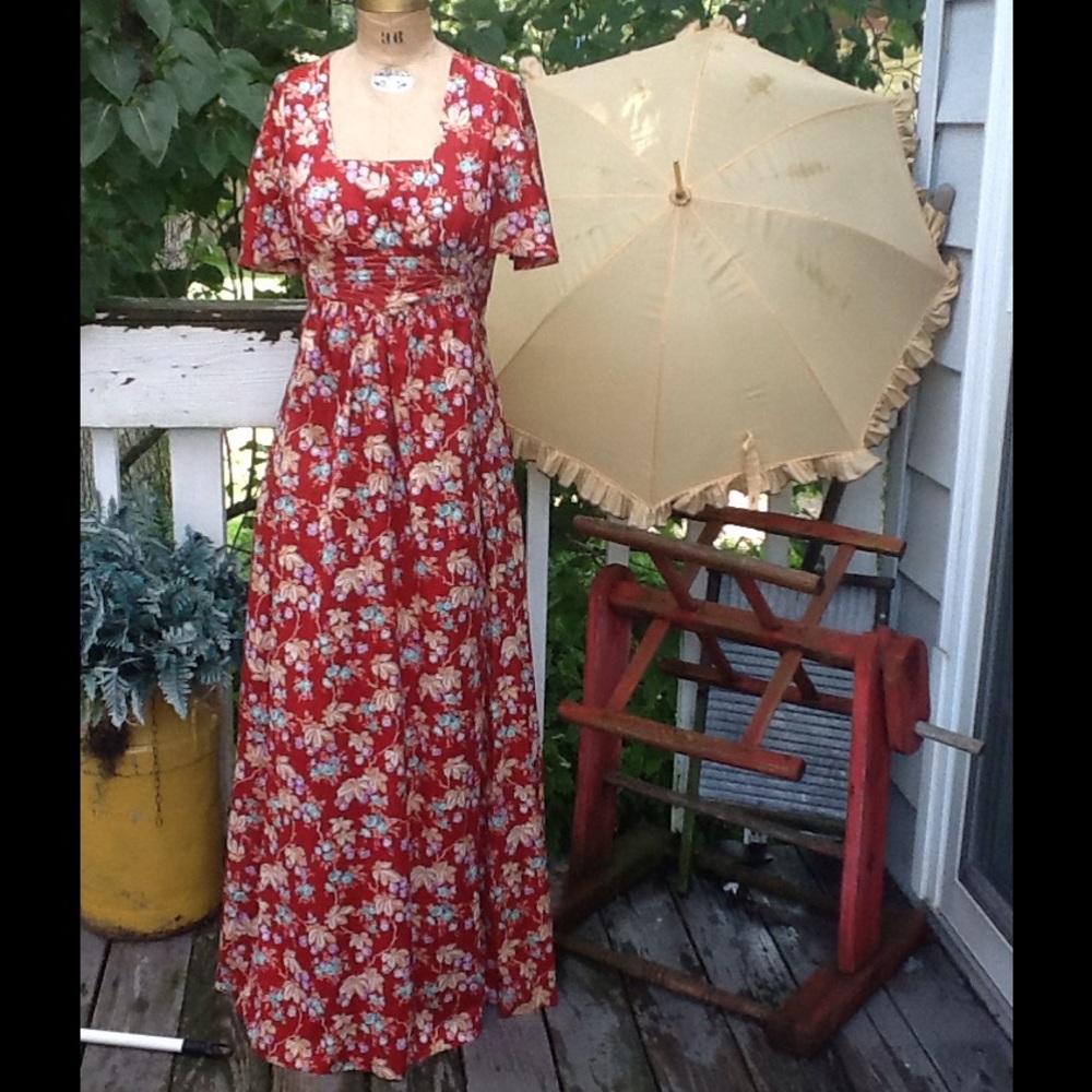 VTG 1970s Bohemian Hippie Festival Maxi Dress