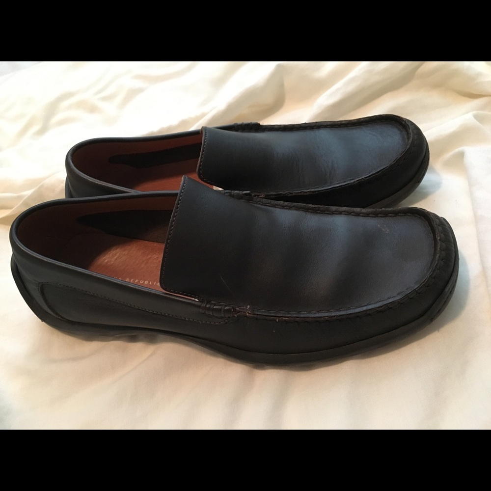 Dark brown leather loafers