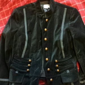Super cute velvet vintagey military jacket