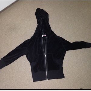 Black Velvet Zip Up