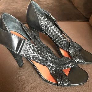 Black braided Antonio Melani heels.