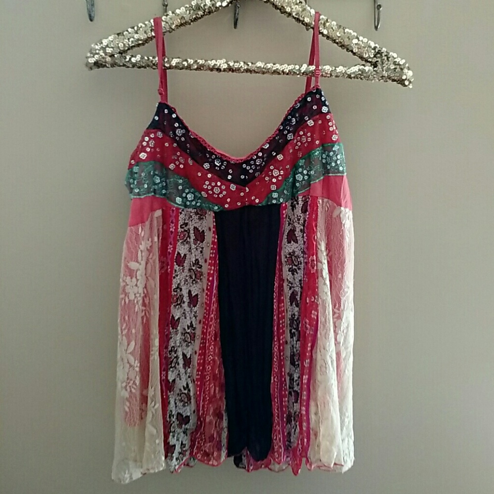 Multicolored Bohemian Spaghetti Strap Top