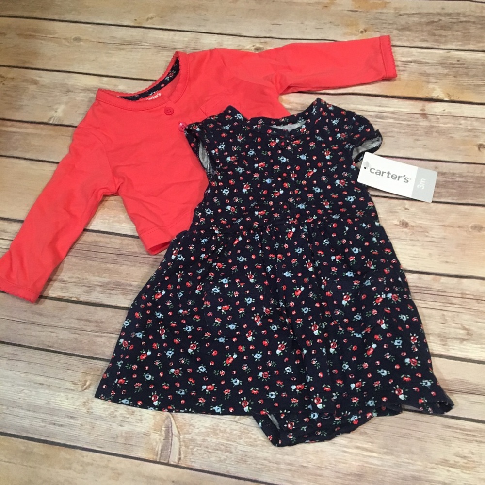 NWT Carters dress and cardigan set