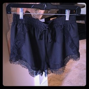 BCBGENERATION Dressy Black Shorts with Lace