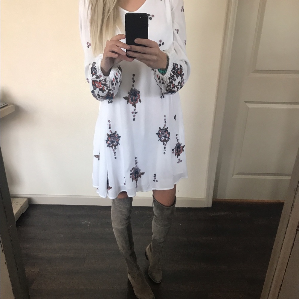 Free People white flowy mini dress FIRM on price