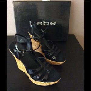 Black Bebe wedges