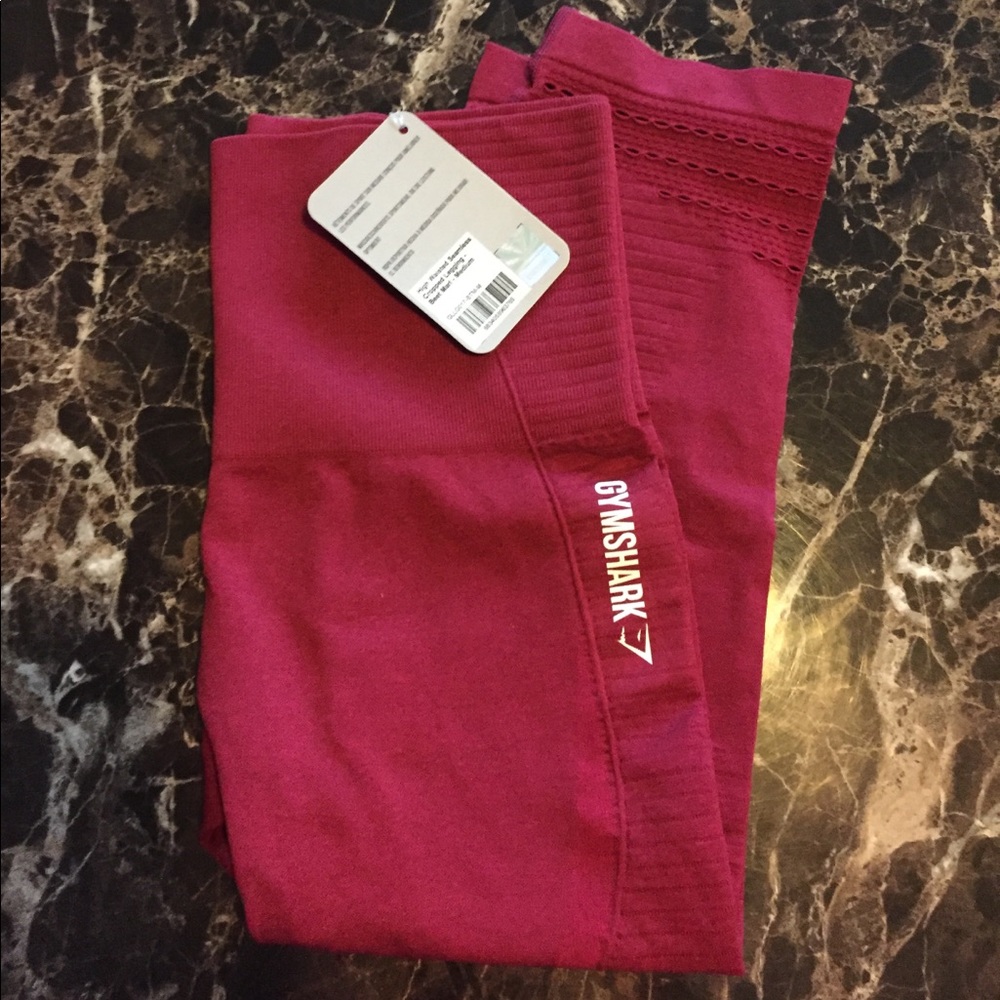Gymshark Seamless cropped leggings beet marl NWT