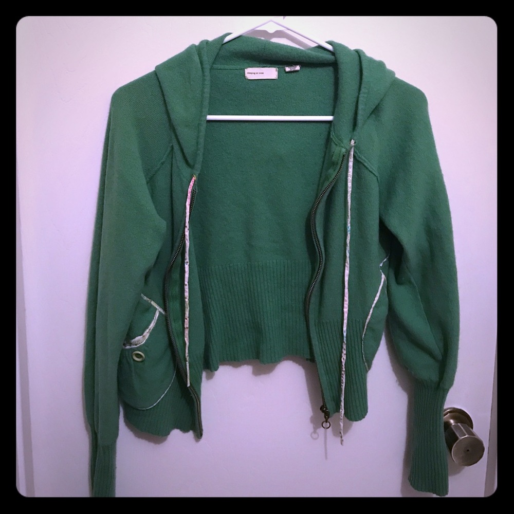 Anthropologie Sleeping on Snow Crop Hoodie