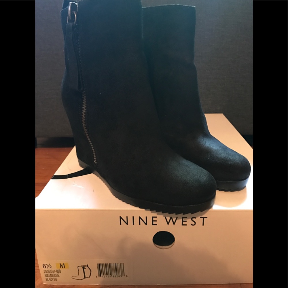 Nine West Black Suede Booties