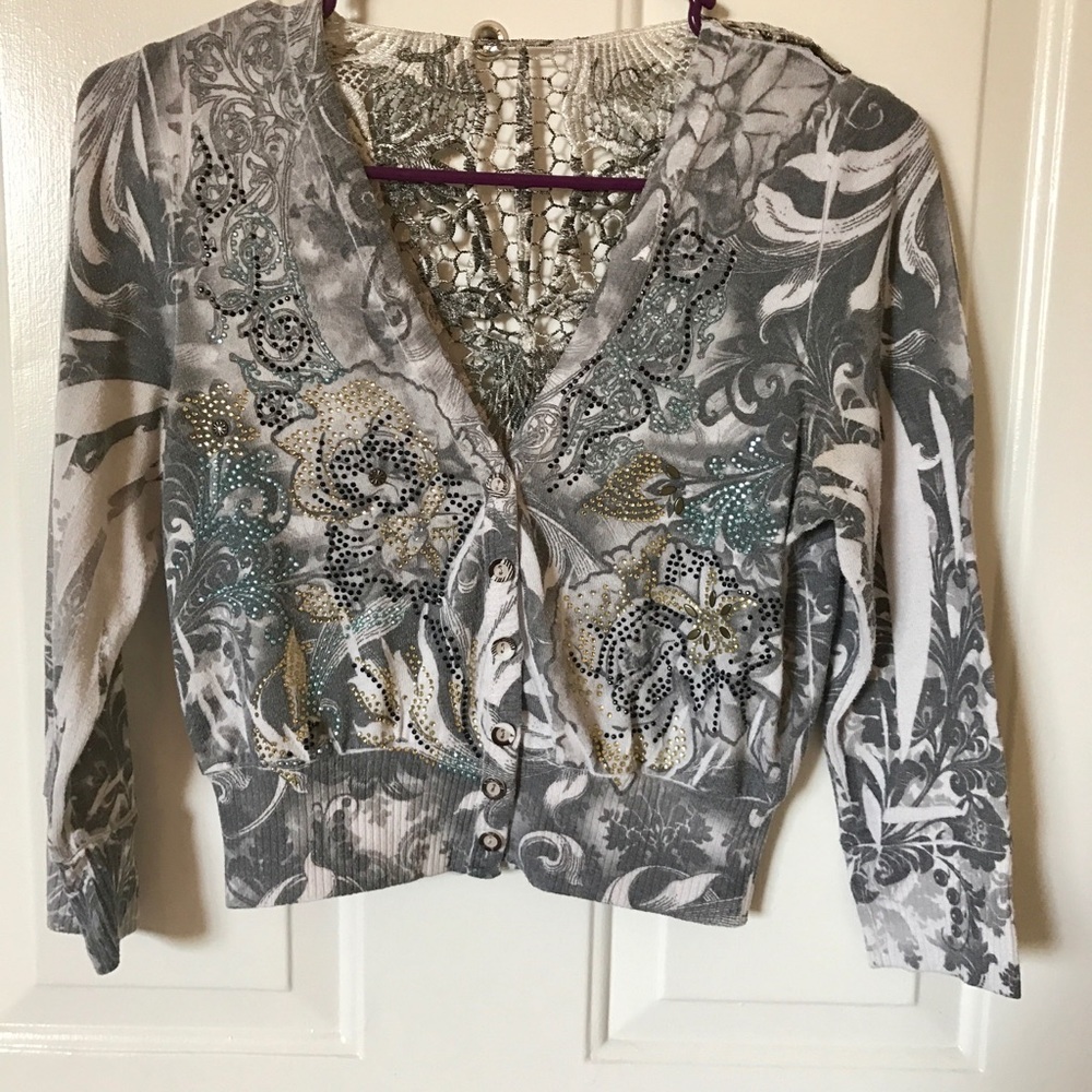 Cardigan with lace details