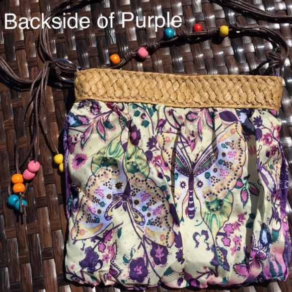 NWT Floral Crossbody/ Messenger Straw Weave Boho - Picture 5 of 8