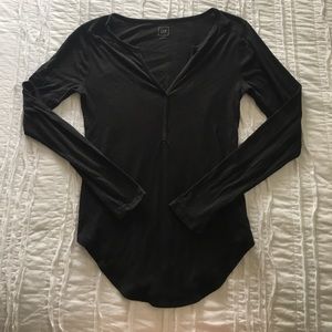 Split neck long sleeve tee, Gap