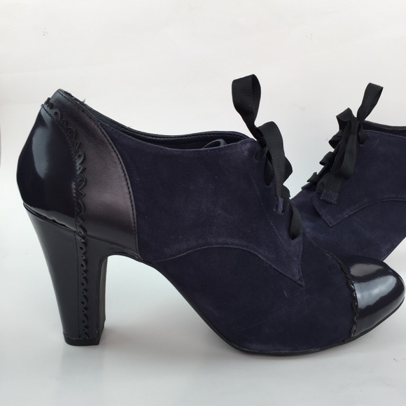 Gianni Bini Shoes Navy Gianni Bini Suede Leather Booties