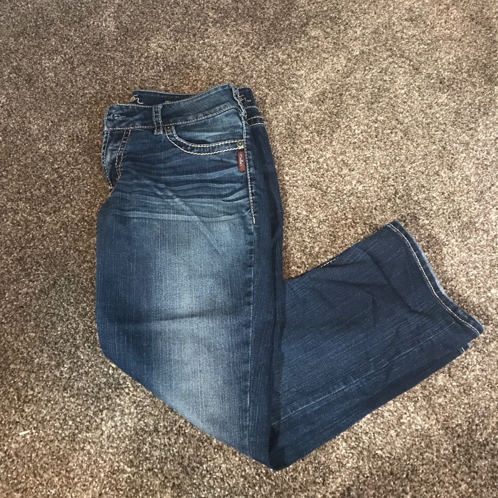 Silver Capris. Suki cut.