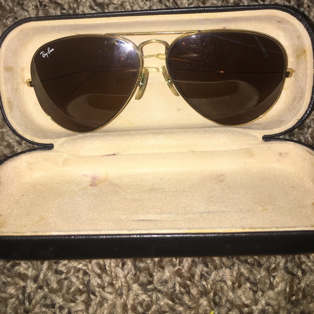 Ray bans gold aviators