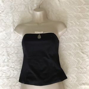 WHBM bustier black top with off white trim WHBM bustier black top with off white trim