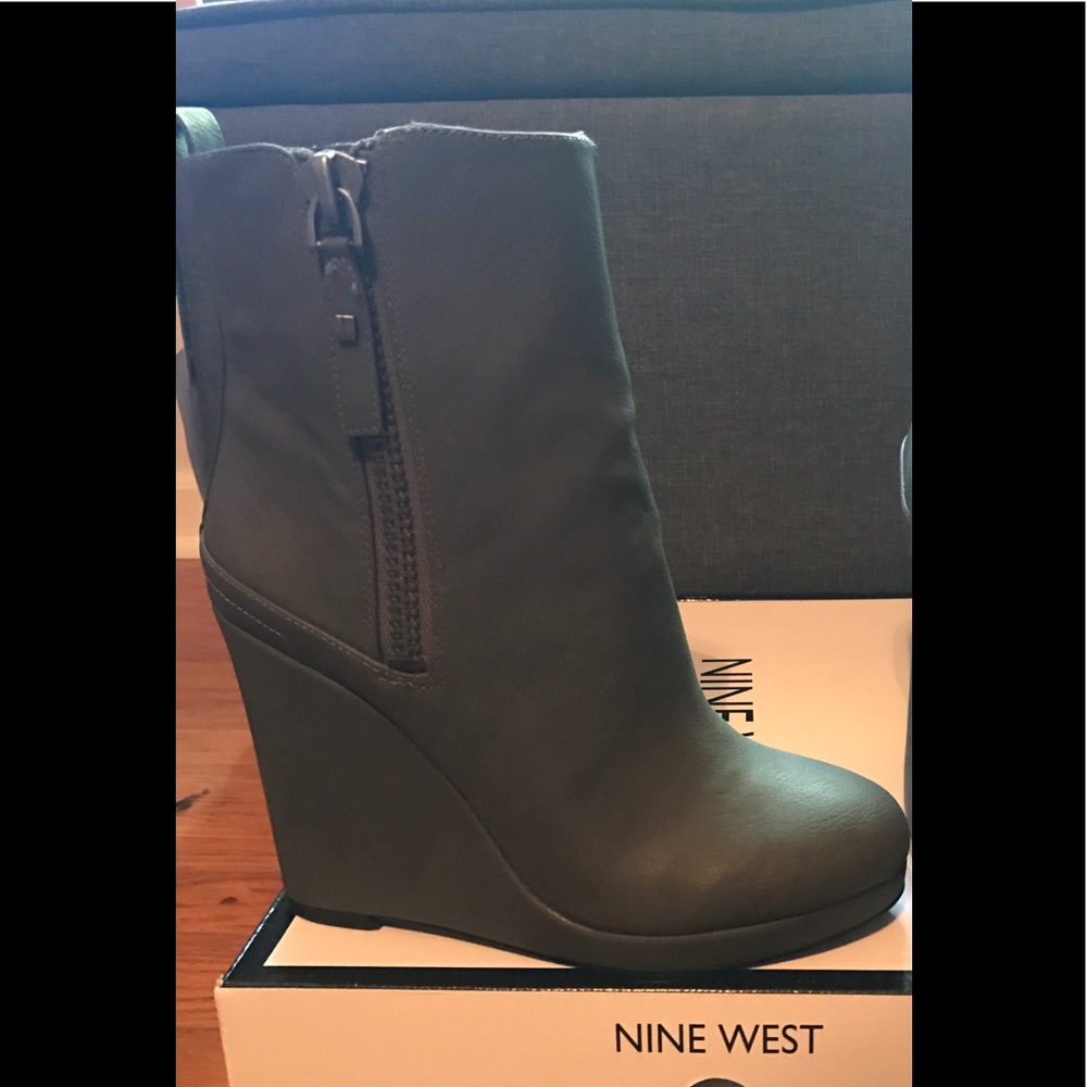 Nine West slate gray booties