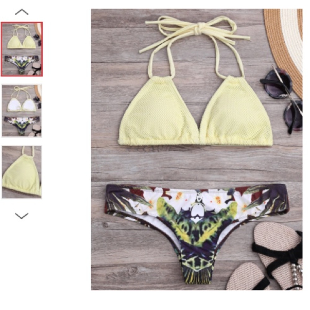 Double strap halter top bikini