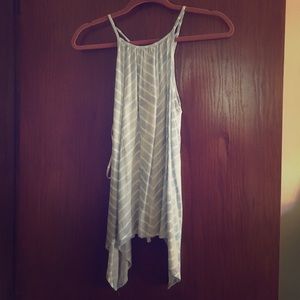 Zig zag light blue strappy tank