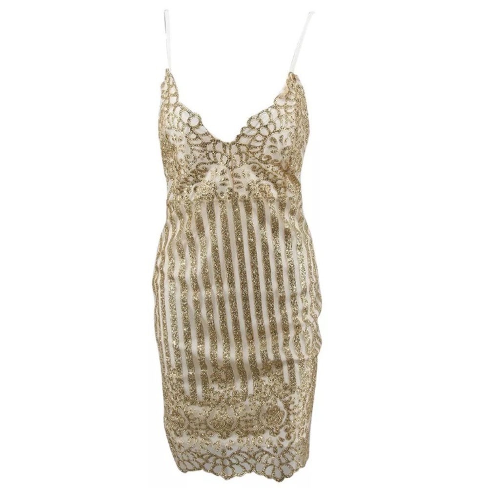 Gold Mini Party Dress