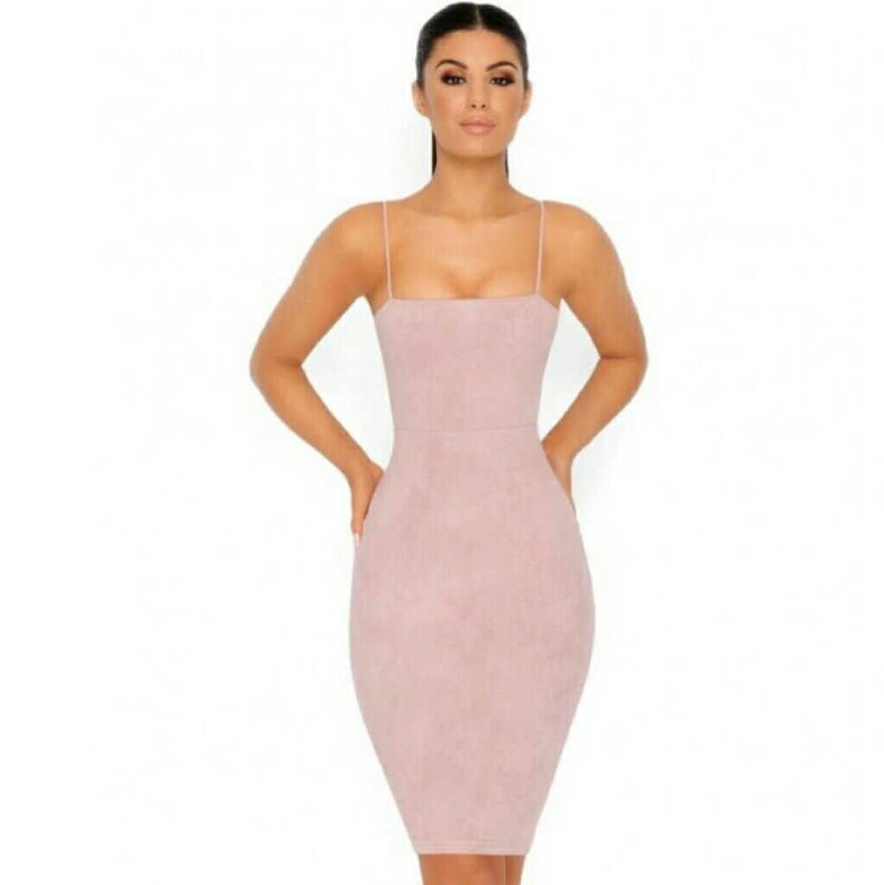 Mauve Suade straight neckline Dress