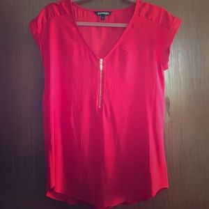Express Zip up silk top, worn once!