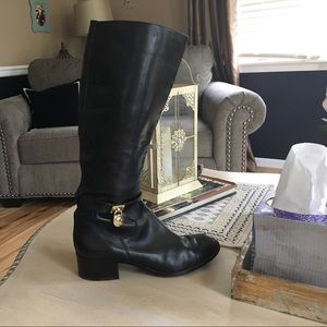 MK black leather boots