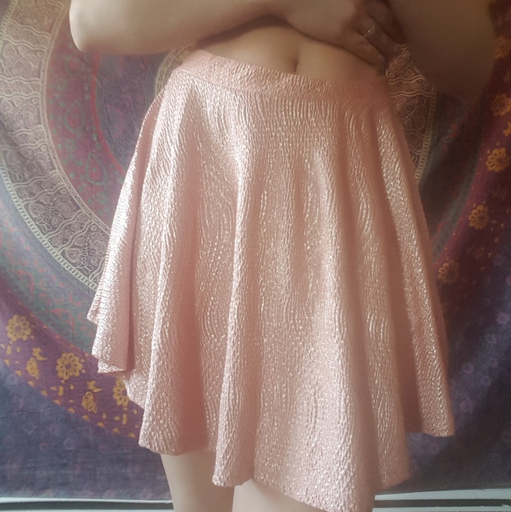 Metallic pink skirt