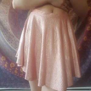 Metallic pink skirt