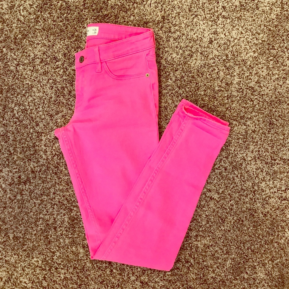 Hot Pink Abercrombie & Fitch Skinny Jeans