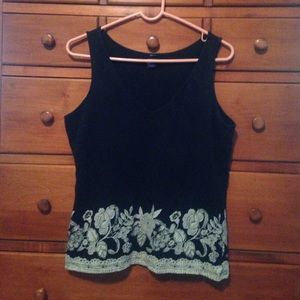 Gap sz L Black and Tan stretch tank top