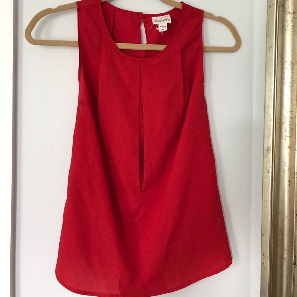 YAYA Nom de Plume Red Sleeveless Open Back Tank