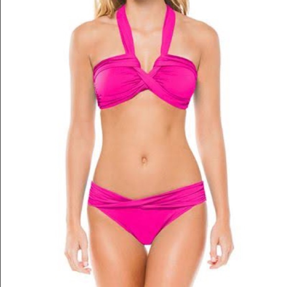Seafolly Australia wild orchid bandeau swim top