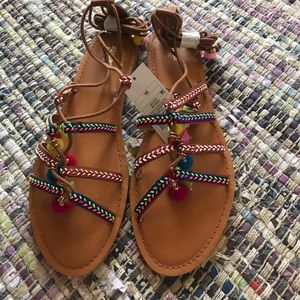 Colorful Lace up Sandals