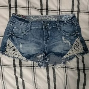 Distressed Denim Short-Shorts