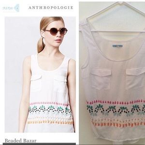 Anthropologie Beaded bazaar Leifnotes top