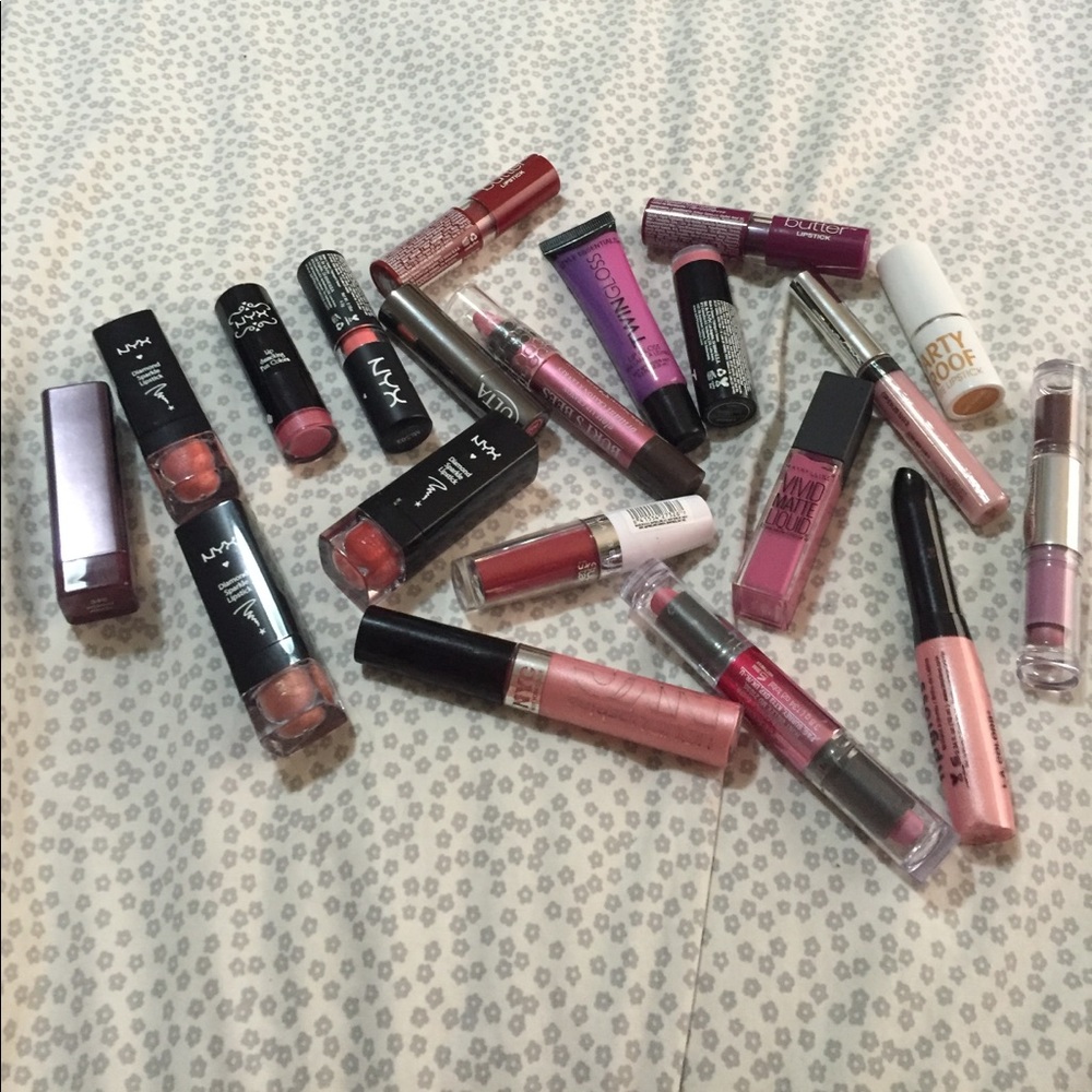Assorted drug store lip products