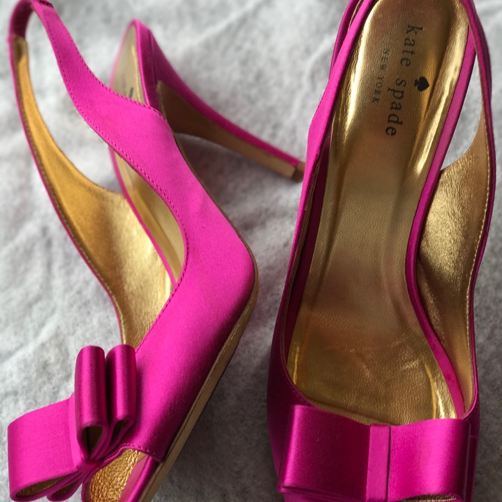 Kate Spade pink kitten heels