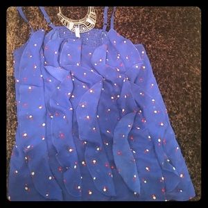 Sheer Blue Ruffle Top